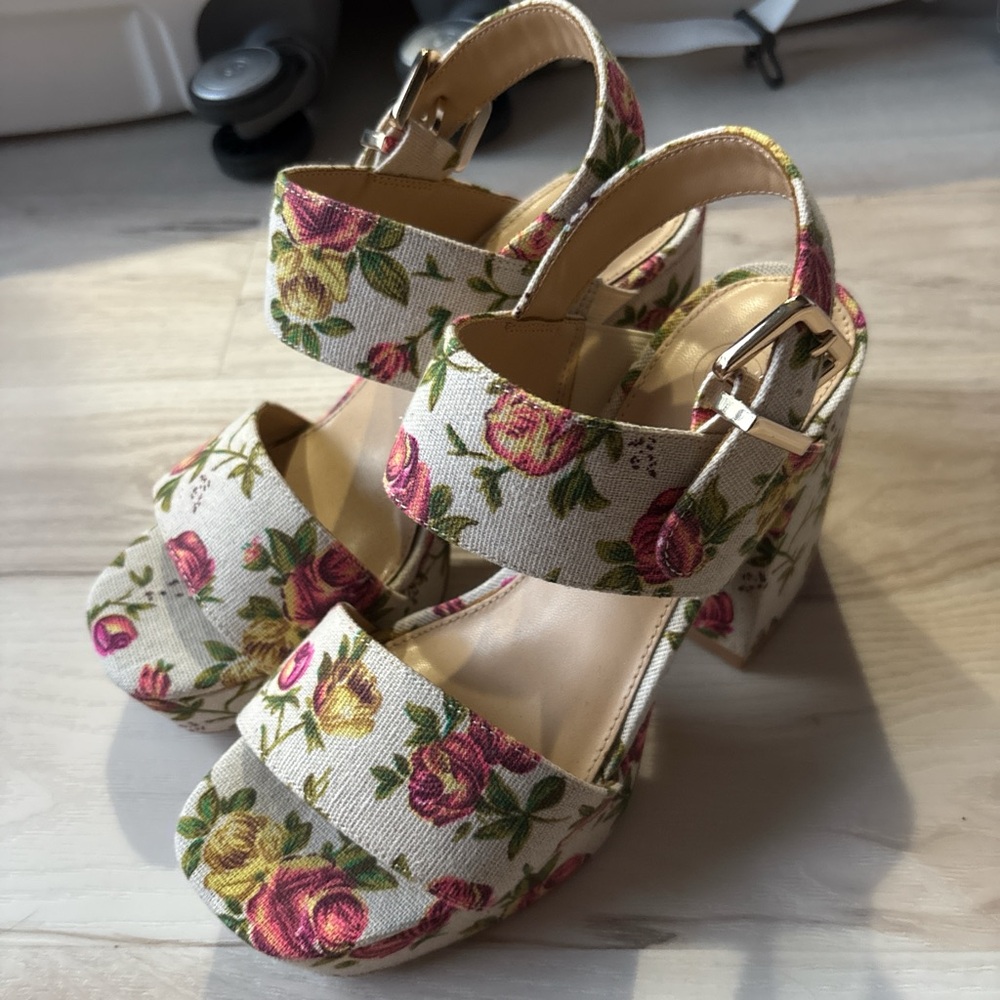 Floral Platform Sandals
